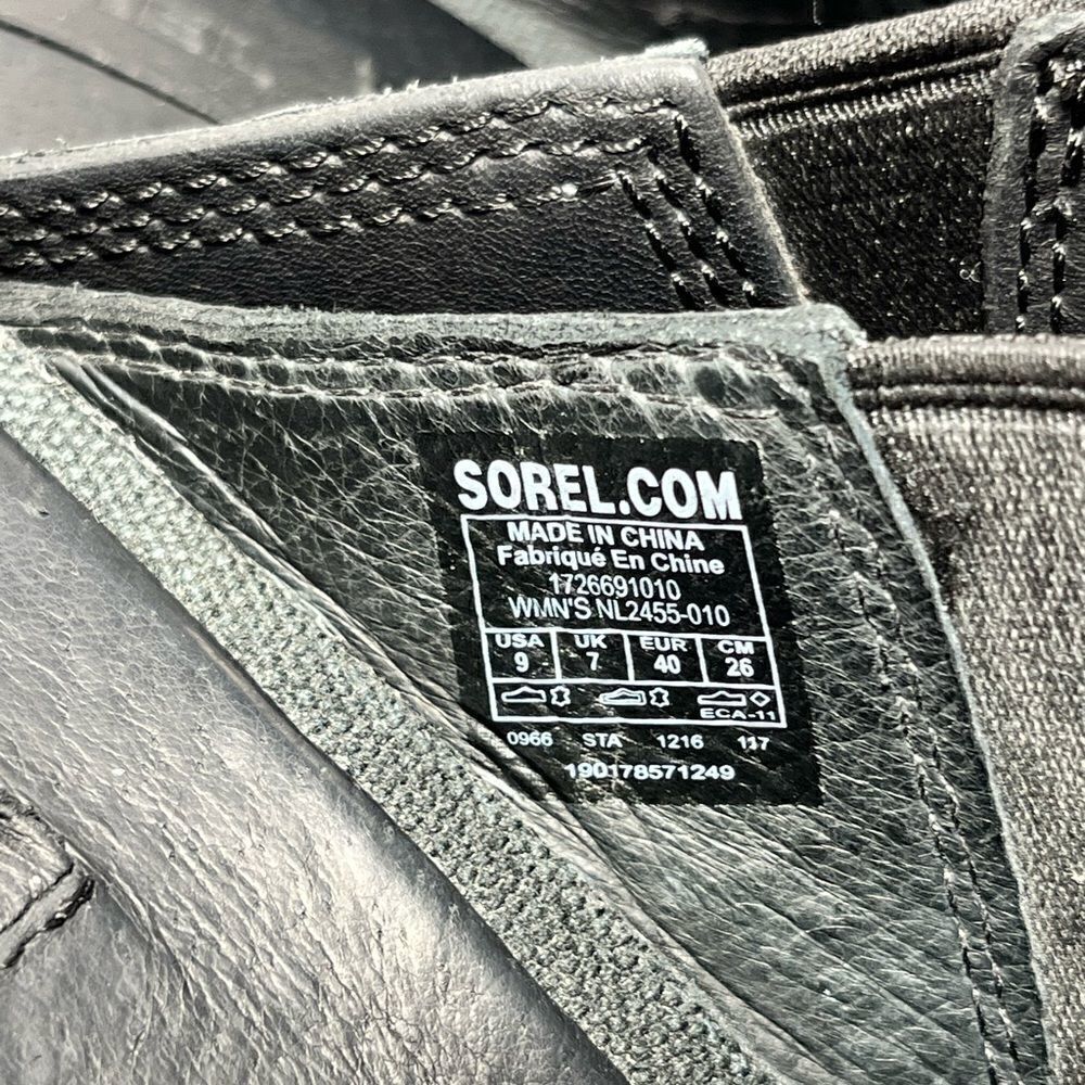 Sorel Joanie Black Suede and Laser Cut Leather Slide Mules - Picture 13 of 13